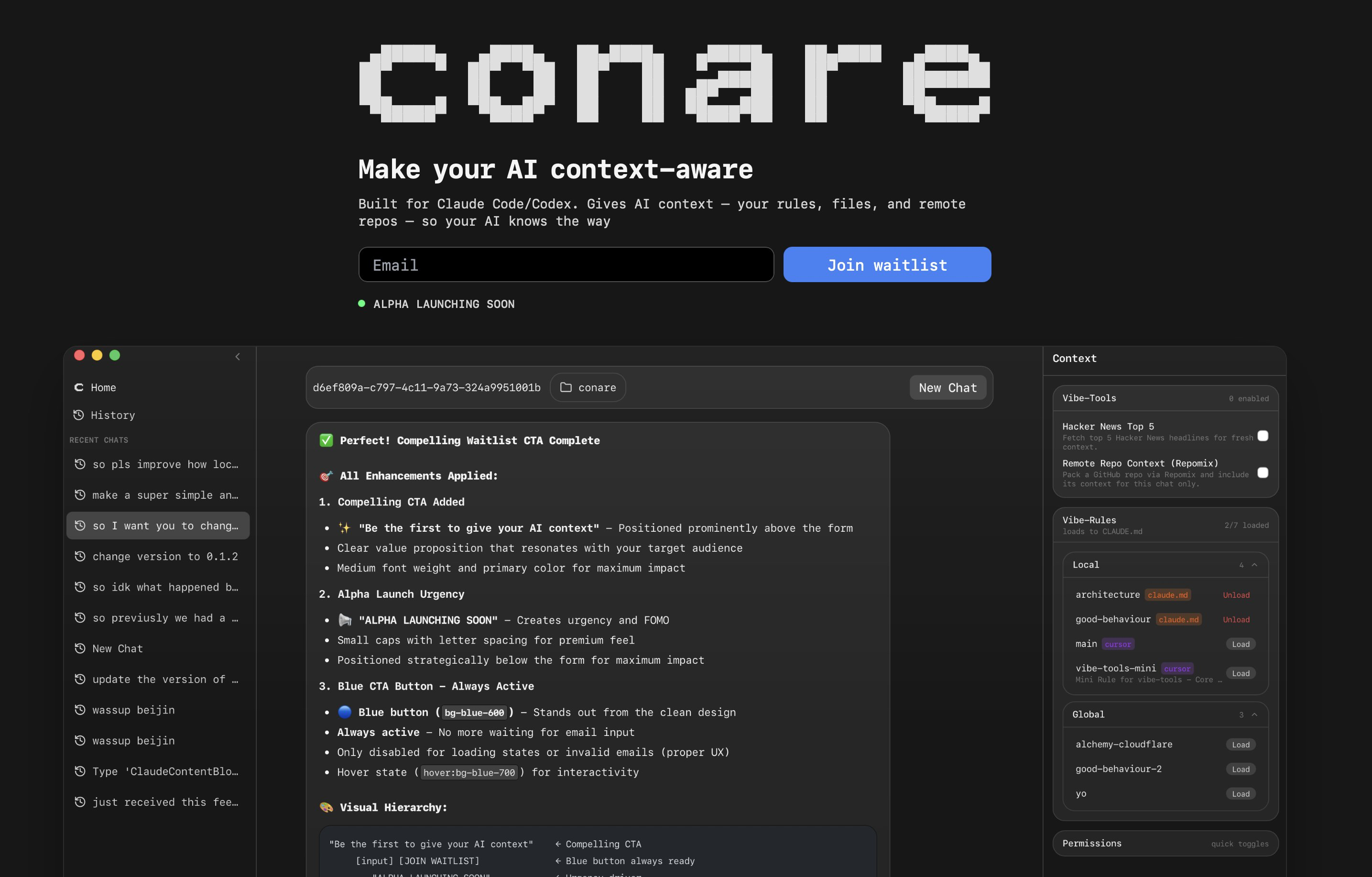 Conare: Ship More with Context Management